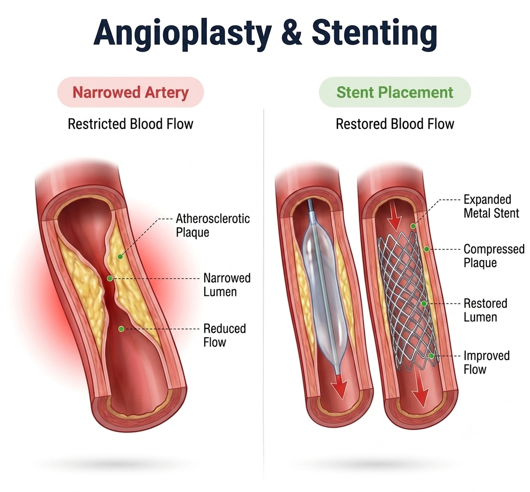 Angioplasty & Stenting — anatomy diagram